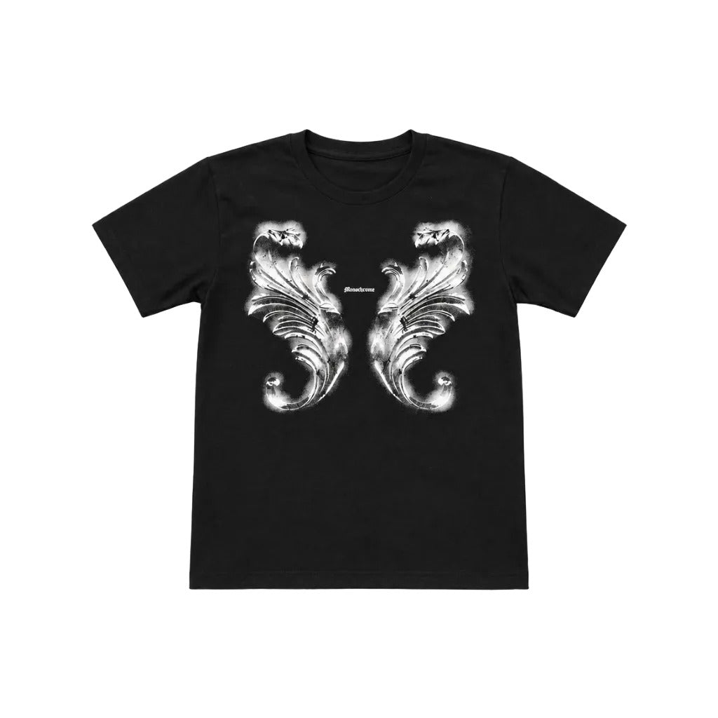 Baby tee negra Ornamentos