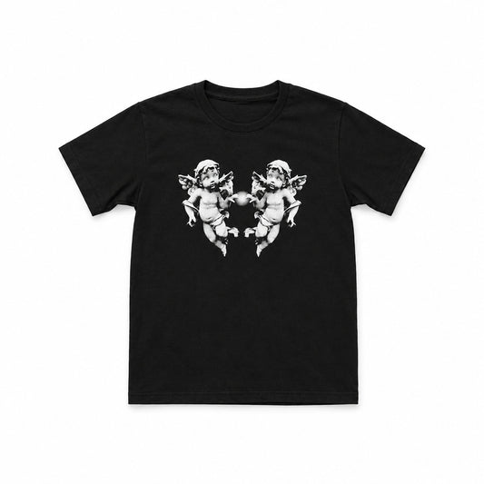 Baby tee negra Querubines